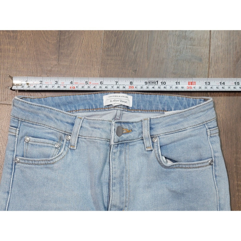 Other Stories Light Wash Denim Jeans Straight Leg Button‎ Fly Women's Size